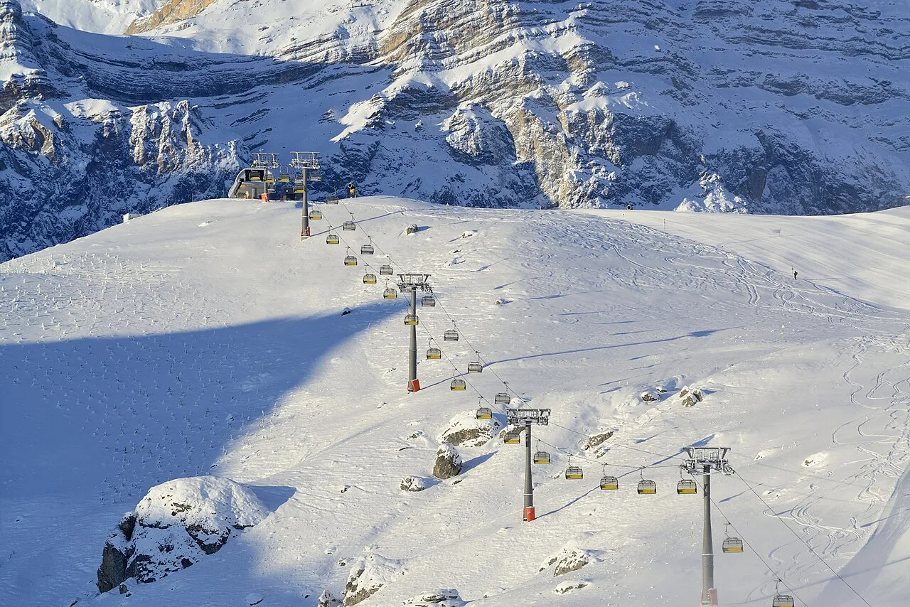 Winter roads and ski luggage